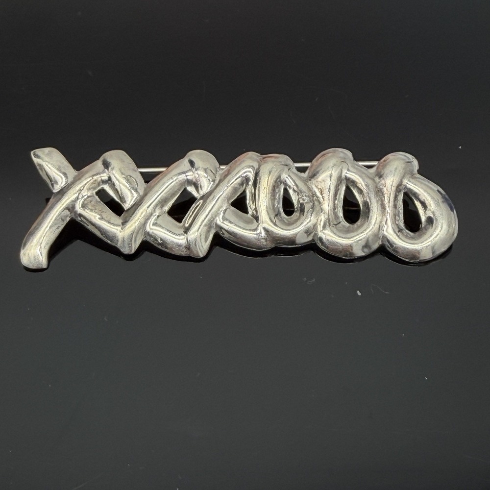 Taxco Mexico 925 Silver Picasso Style Large XXXOOO Hugs Love & Kisses Brooch
